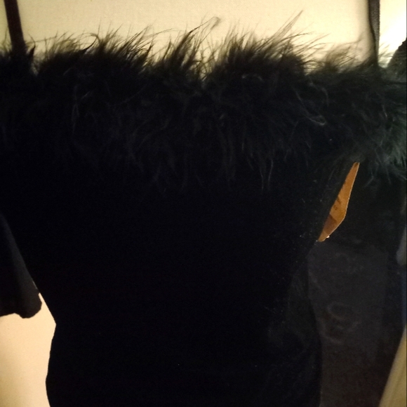 Cinema Exoile Tops - Used,not new,never worn,with original tags black velvet marboa camisole size m.